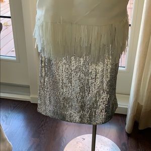Silver sequinned skirt